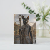 Carte postale de la déesse féline Bastet (Debout devant)