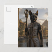 Carte postale de la déesse féline Bastet (Devant / Derrière)