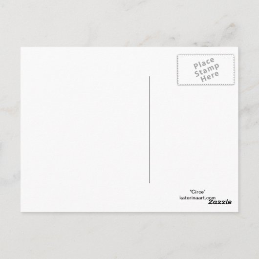 Carte postale de la déesse grecque Cirque (Dos)