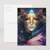 Carte postale de la déesse masquée cosmique Queen (Devant / Derrière)
