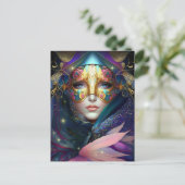 Carte postale de la déesse masquée cosmique Queen (Debout devant)