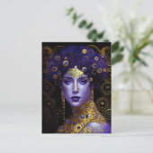 Carte postale de la déesse reine inspirée de Klimt (Debout devant)