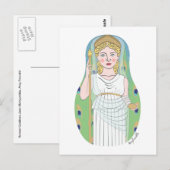 Carte postale de la déesse romaine Juno Matryoshka (Devant / Derrière)
