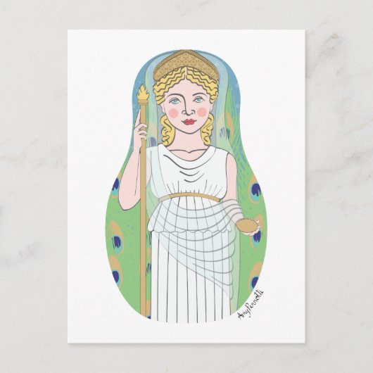 Carte postale de la déesse romaine Juno Matryoshka (Devant)