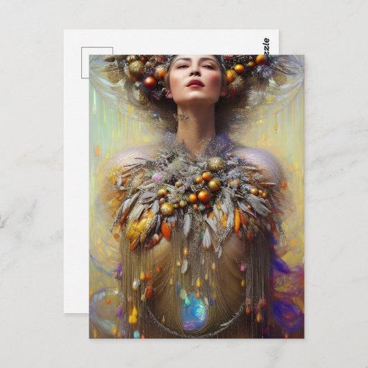 Carte postale de la déesse Thanksgiving (Devant / Derrière)