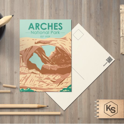 Carte postale de la Double Arche du Parc national 