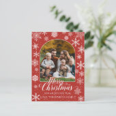 Carte postale de la famille de Noël - Rouge festif (Debout devant)