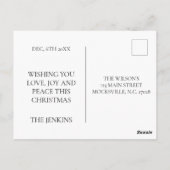 Carte postale de la famille de Noël - Rouge festif (Dos)