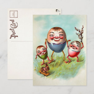 Carte postale de la famille des oeufs de Pâques vi