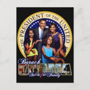 Carte postale de la famille OBAMA-1ST