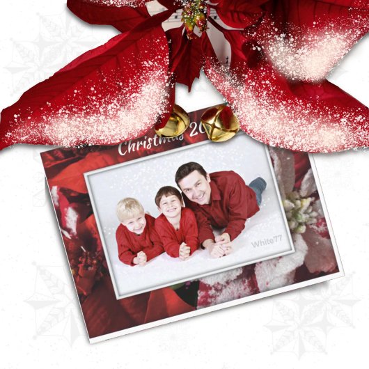 Carte postale de la famille Poinsettia Red Christm