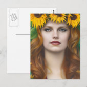 Carte postale de la femme à la couronne de tournes (Devant / Derrière)