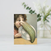 Carte postale de la femme au nez en forme de corni (Debout devant)