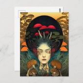 Carte postale de la femme aux champignons (Devant / Derrière)