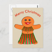 Carte postale de la femme de pain d'épice de Noël (Devant / Derrière)