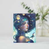 Carte postale de la femme des étoiles (Debout devant)