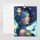 Carte postale de la femme des étoiles (Devant / Derrière)