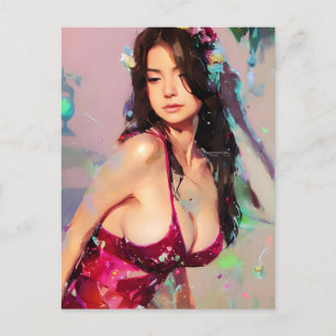 Carte postale de la femme du club de peinture colo