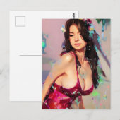 Carte postale de la femme du club de peinture colo (Devant / Derrière)