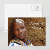 Carte postale de la femme masaï du Kenya (Devant / Derrière)