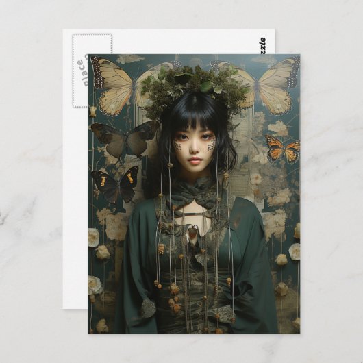 Carte postale de la femme papillon (Devant / Derrière)