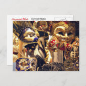 Carte postale de la fenêtre Masque Carnaval (Devant / Derrière)