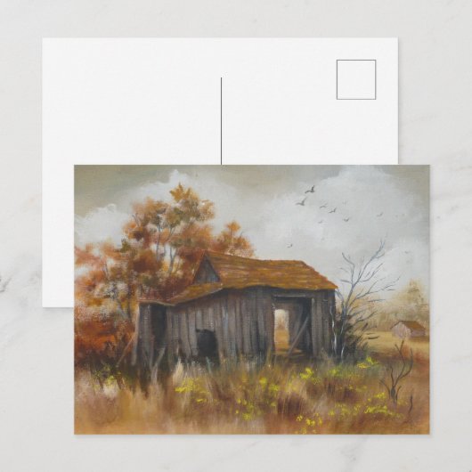 Carte postale de la ferme de grange rustique (Devant / Derrière)