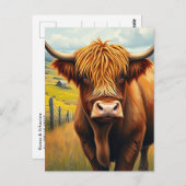 Carte postale de la ferme rustique de la vache des (Devant / Derrière)