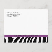 Carte postale de la fête de graduation Zebra Strip (Dos)