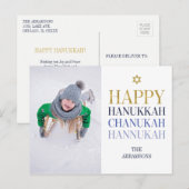 Carte postale de la fête de Noël Hanoukka Chanukah (Devant / Derrière)