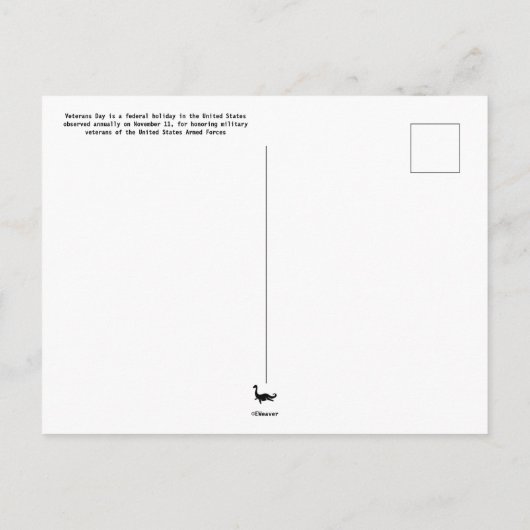 Carte postale de la fête des anciens combattants (Dos)