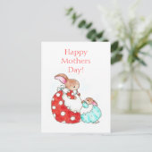 Carte postale de la fête des mères de lapin (Debout devant)