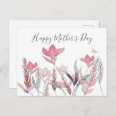 Carte postale de la Fête des mères de l'aquarelle (Devant / Derrière)