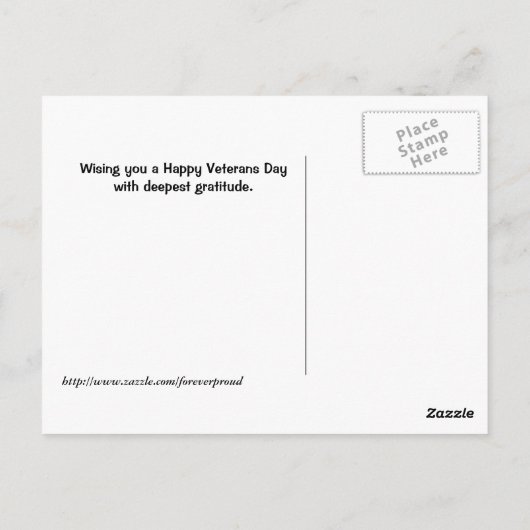 Carte postale de la fête des vétérans Merci ... (Dos)