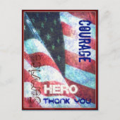 Carte postale de la fête des vétérans Merci Courag (Devant)