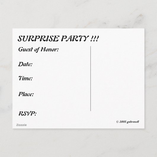 Carte postale de la fête du 40e anniversaire (Dos)