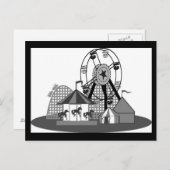 Carte postale de la fête du Carnaval noir et blanc (Devant / Derrière)