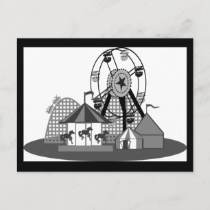 Carte postale de la fête du Carnaval noir et blanc