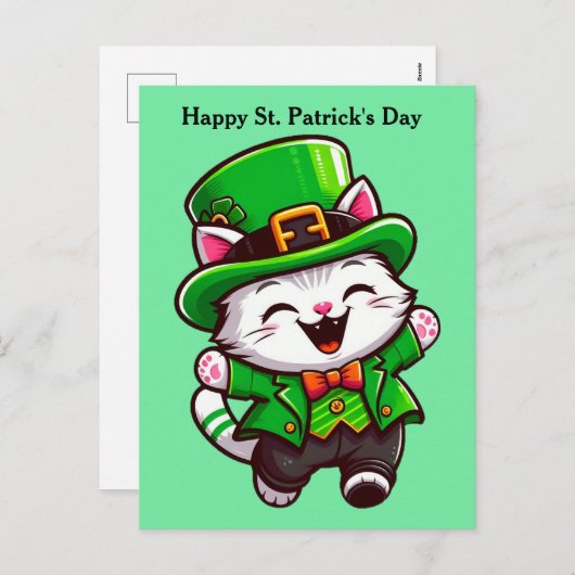 Carte postale de la fête du Saint-Patrick (Devant / Derrière)