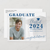 Carte postale de la fête moderne de remise de dipl (Devant / Derrière)