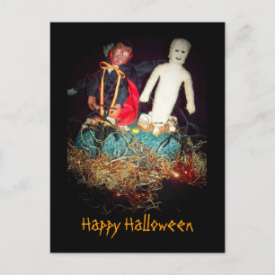 Carte postale de la fête monstrueuse d'Halloween