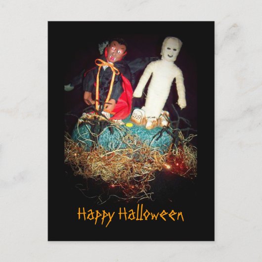 Carte postale de la fête monstrueuse d'Halloween (Devant)