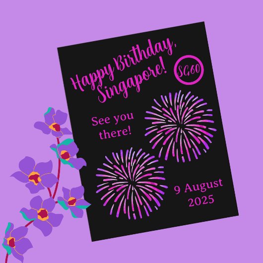 Carte postale de la fête nationale de Singapour Jo