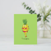 Carte postale de la fille à l'ananas Fineapple (Debout devant)