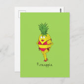 Carte postale de la fille à l'ananas Fineapple (Devant / Derrière)