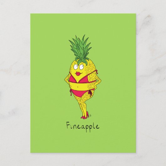 Carte postale de la fille à l'ananas Fineapple (Devant)