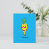 Carte postale de la fille à l'ananas Fineapple (Debout devant)