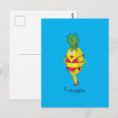 Carte postale de la fille à l'ananas Fineapple (Devant / Derrière)