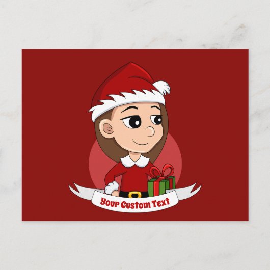 Carte postale de la fille de Noël (Devant)