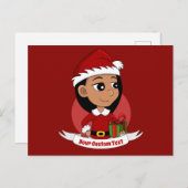 Carte postale de la fille de Noël (Devant / Derrière)